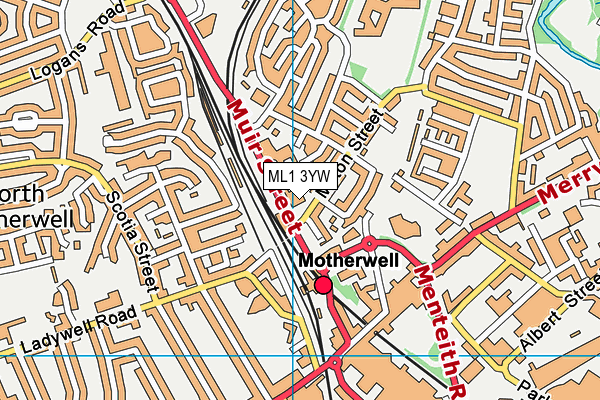 ML1 3YW map - OS VectorMap District (Ordnance Survey)