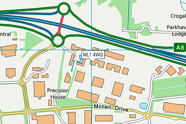 ML1 4WQ map - OS VectorMap District (Ordnance Survey)