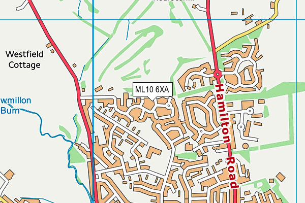 ML10 6XA map - OS VectorMap District (Ordnance Survey)