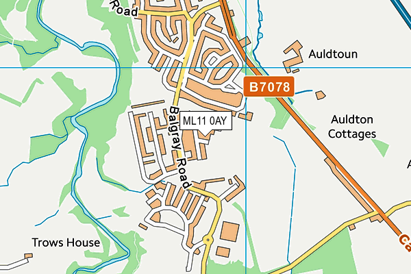 ML11 0AY map - OS VectorMap District (Ordnance Survey)