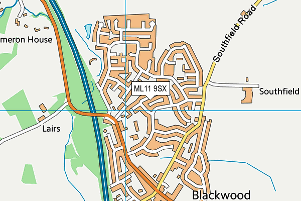 ML11 9SX map - OS VectorMap District (Ordnance Survey)