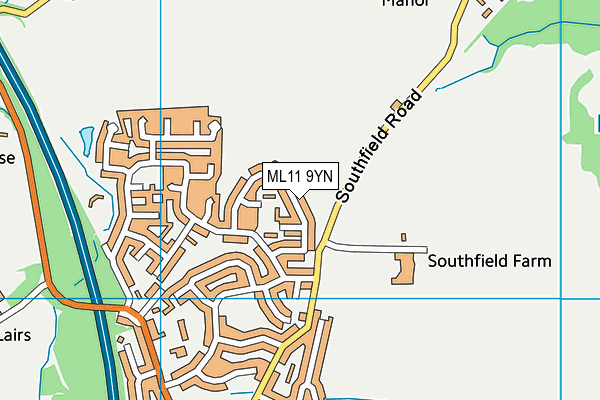 ML11 9YN map - OS VectorMap District (Ordnance Survey)