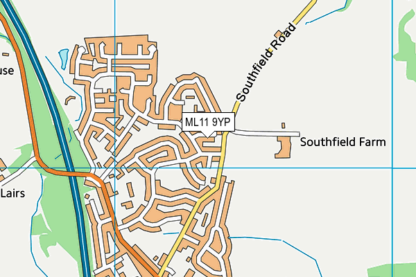 ML11 9YP map - OS VectorMap District (Ordnance Survey)