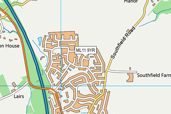 ML11 9YR map - OS VectorMap District (Ordnance Survey)