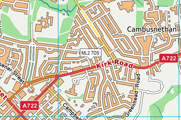ML2 7DS map - OS VectorMap District (Ordnance Survey)