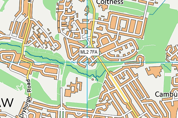 ML2 7FA map - OS VectorMap District (Ordnance Survey)