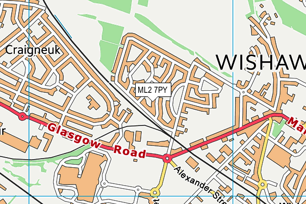ML2 7PY map - OS VectorMap District (Ordnance Survey)