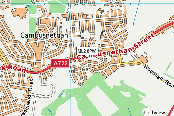 ML2 8PW map - OS VectorMap District (Ordnance Survey)