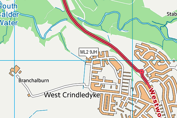 ML2 9JH map - OS VectorMap District (Ordnance Survey)