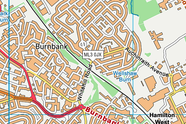 ML3 0JX map - OS VectorMap District (Ordnance Survey)