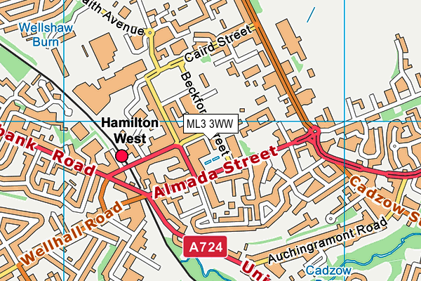 ML3 3WW map - OS VectorMap District (Ordnance Survey)
