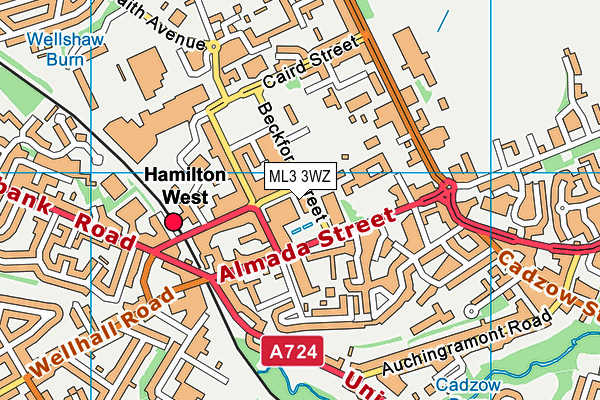 ML3 3WZ map - OS VectorMap District (Ordnance Survey)