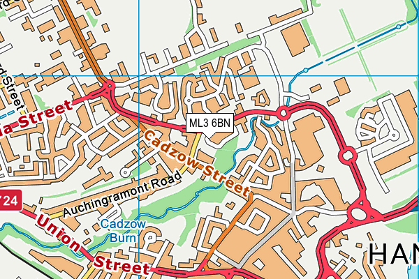 ML3 6BN map - OS VectorMap District (Ordnance Survey)