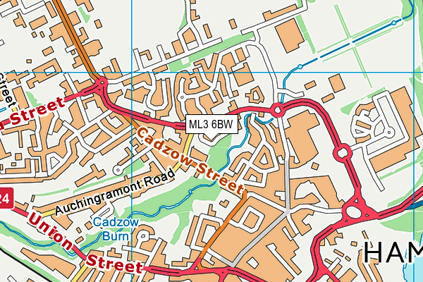 ML3 6BW map - OS VectorMap District (Ordnance Survey)