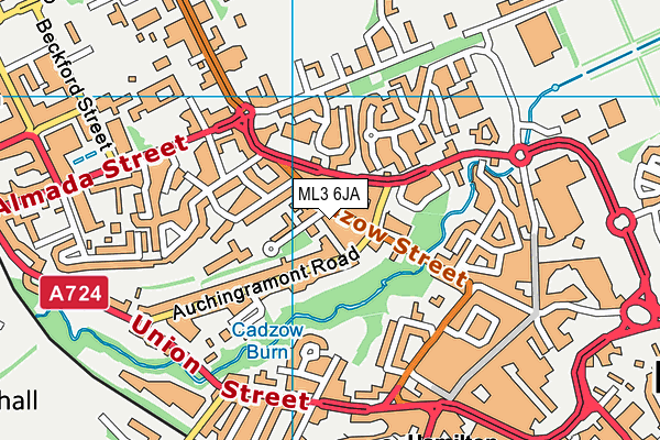 ML3 6JA map - OS VectorMap District (Ordnance Survey)