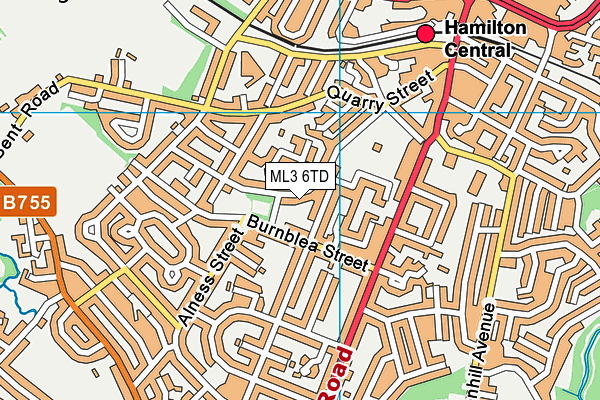 ML3 6TD map - OS VectorMap District (Ordnance Survey)