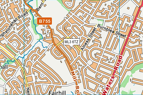 ML3 6TZ map - OS VectorMap District (Ordnance Survey)