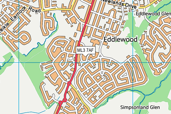 ML3 7AF map - OS VectorMap District (Ordnance Survey)