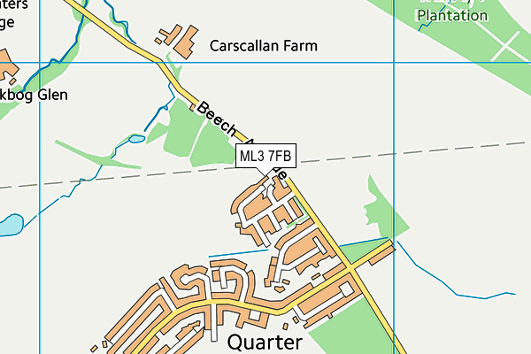 ML3 7FB map - OS VectorMap District (Ordnance Survey)