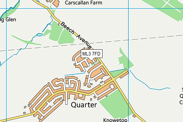 ML3 7FD map - OS VectorMap District (Ordnance Survey)