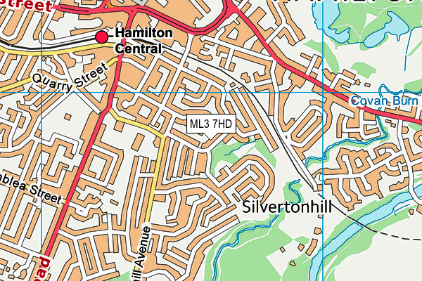 ML3 7HD map - OS VectorMap District (Ordnance Survey)