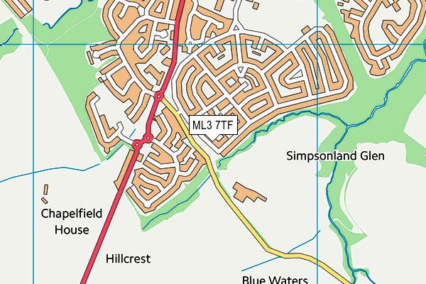 ML3 7TF map - OS VectorMap District (Ordnance Survey)