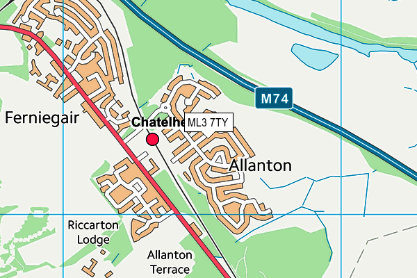 ML3 7TY map - OS VectorMap District (Ordnance Survey)