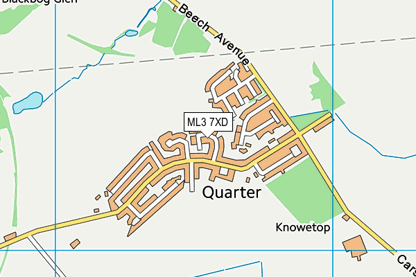 ML3 7XD map - OS VectorMap District (Ordnance Survey)