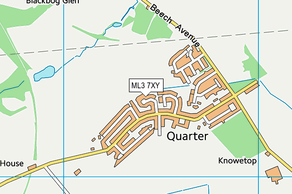 ML3 7XY map - OS VectorMap District (Ordnance Survey)