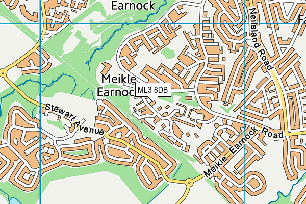 ML3 8DB map - OS VectorMap District (Ordnance Survey)