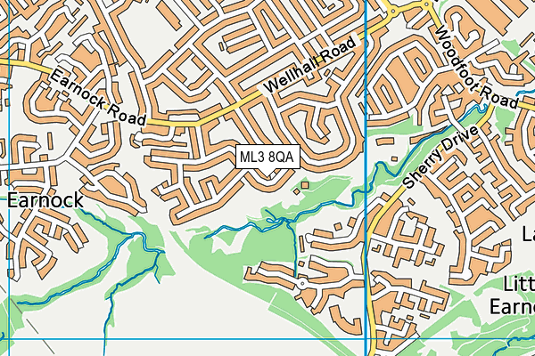 ML3 8QA map - OS VectorMap District (Ordnance Survey)