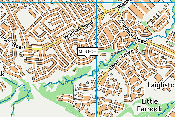 ML3 8QF map - OS VectorMap District (Ordnance Survey)