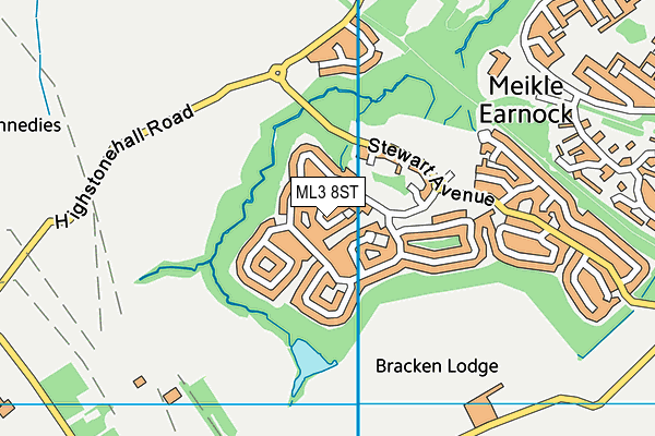 ML3 8ST map - OS VectorMap District (Ordnance Survey)