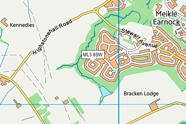 ML3 8SW map - OS VectorMap District (Ordnance Survey)