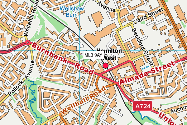 ML3 9AY map - OS VectorMap District (Ordnance Survey)