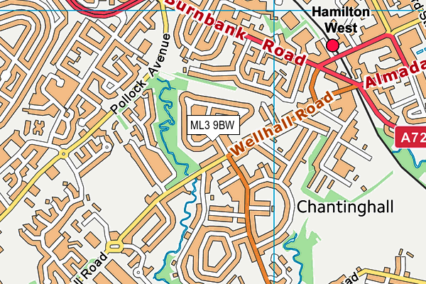 ML3 9BW map - OS VectorMap District (Ordnance Survey)