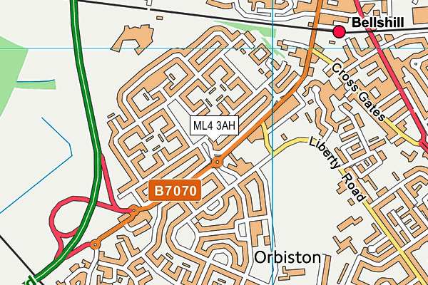 ML4 3AH map - OS VectorMap District (Ordnance Survey)