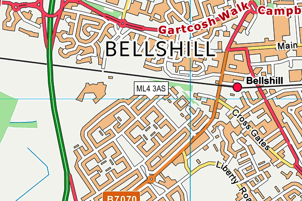 ML4 3AS map - OS VectorMap District (Ordnance Survey)