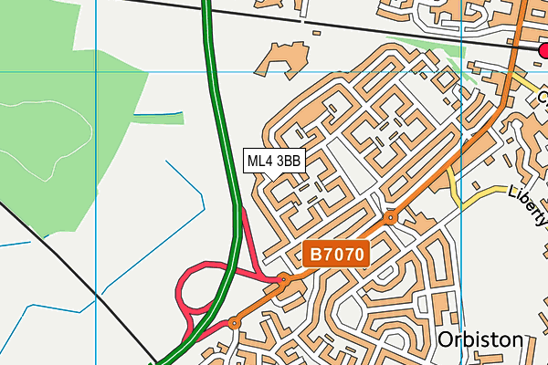 ML4 3BB map - OS VectorMap District (Ordnance Survey)