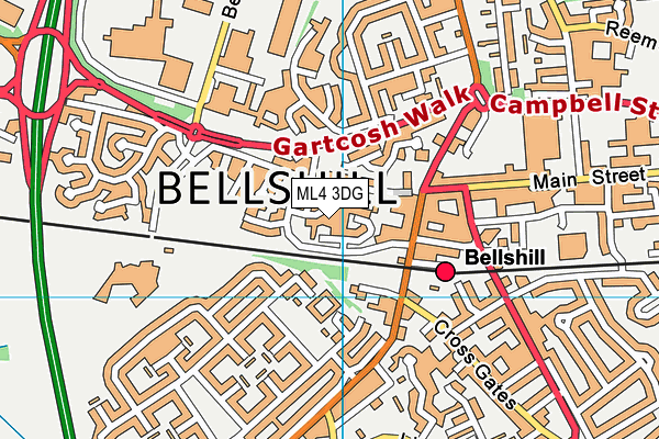 ML4 3DG map - OS VectorMap District (Ordnance Survey)