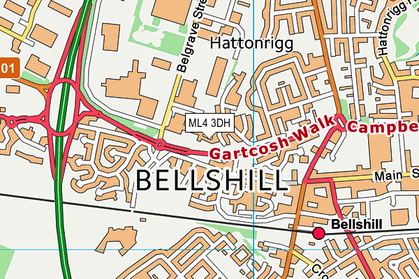 ML4 3DH map - OS VectorMap District (Ordnance Survey)