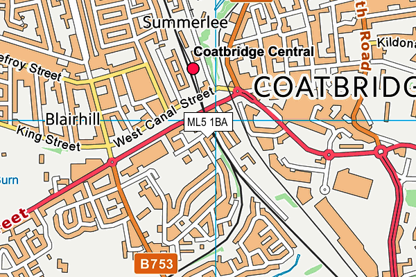 ML5 1BA map - OS VectorMap District (Ordnance Survey)