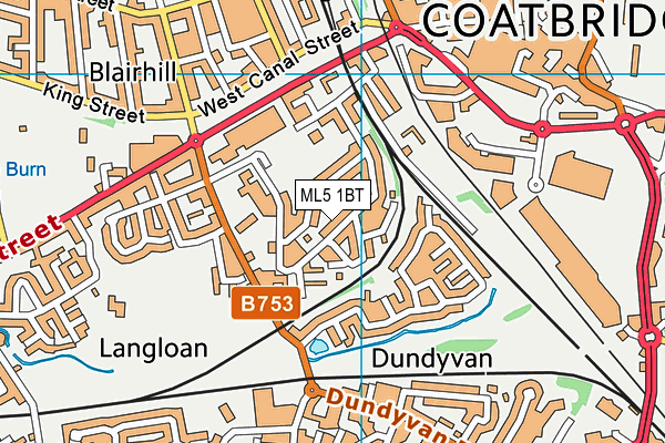 ML5 1BT map - OS VectorMap District (Ordnance Survey)