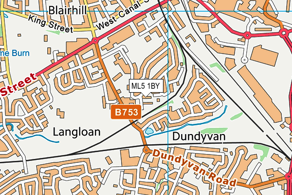 ML5 1BY map - OS VectorMap District (Ordnance Survey)