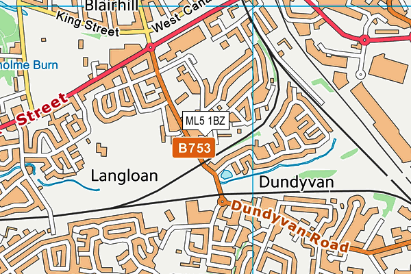 ML5 1BZ map - OS VectorMap District (Ordnance Survey)