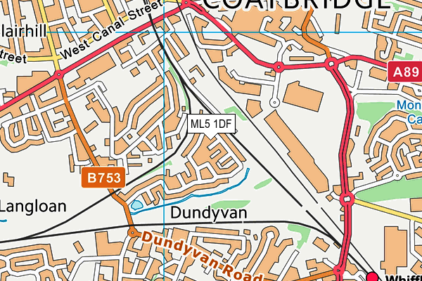 ML5 1DF map - OS VectorMap District (Ordnance Survey)