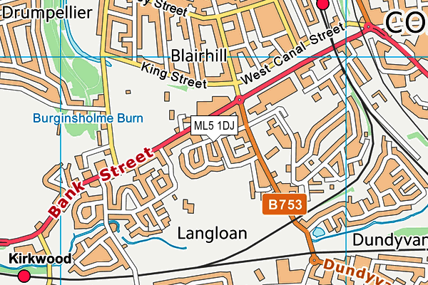 ML5 1DJ map - OS VectorMap District (Ordnance Survey)