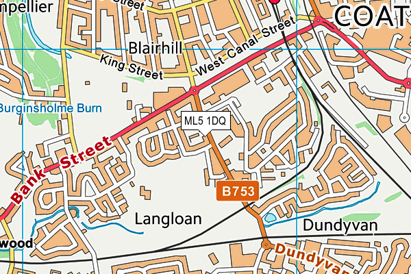 ML5 1DQ map - OS VectorMap District (Ordnance Survey)