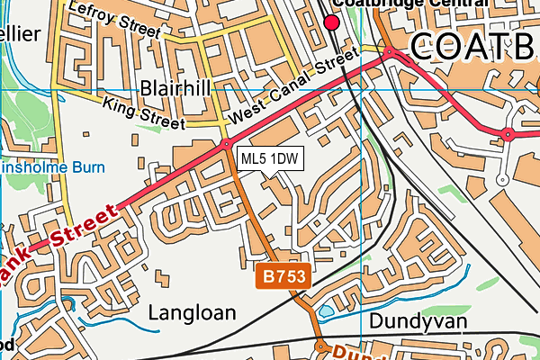 ML5 1DW map - OS VectorMap District (Ordnance Survey)