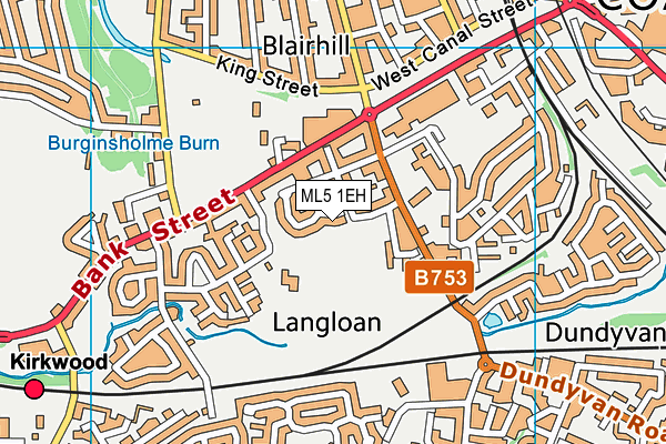 ML5 1EH map - OS VectorMap District (Ordnance Survey)